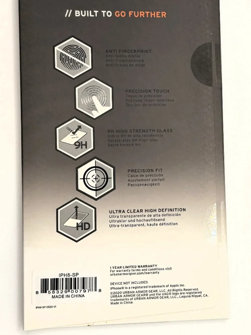 NEW UAG iPhone SE or 7/8 rugged tempered glass screen protector